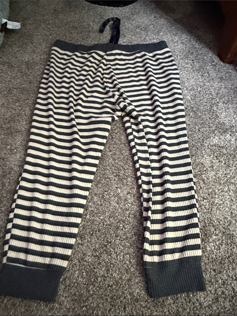 torrid Black and Cream Striped Thermal Pajama Pants - Picture 3 of 3